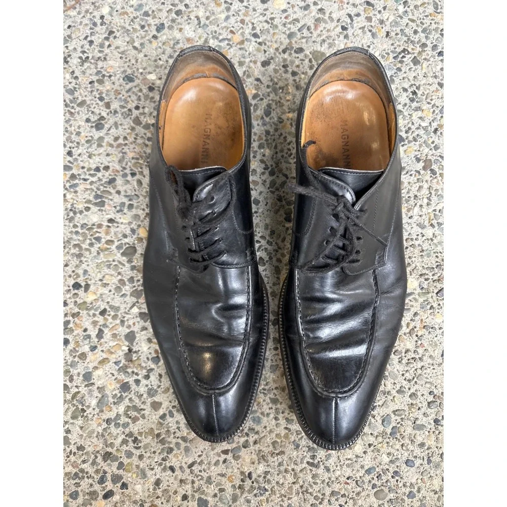 Magnanni Men's Black Leather Apron Split Toe Derby Dress Shoes 11323 Size 10 M